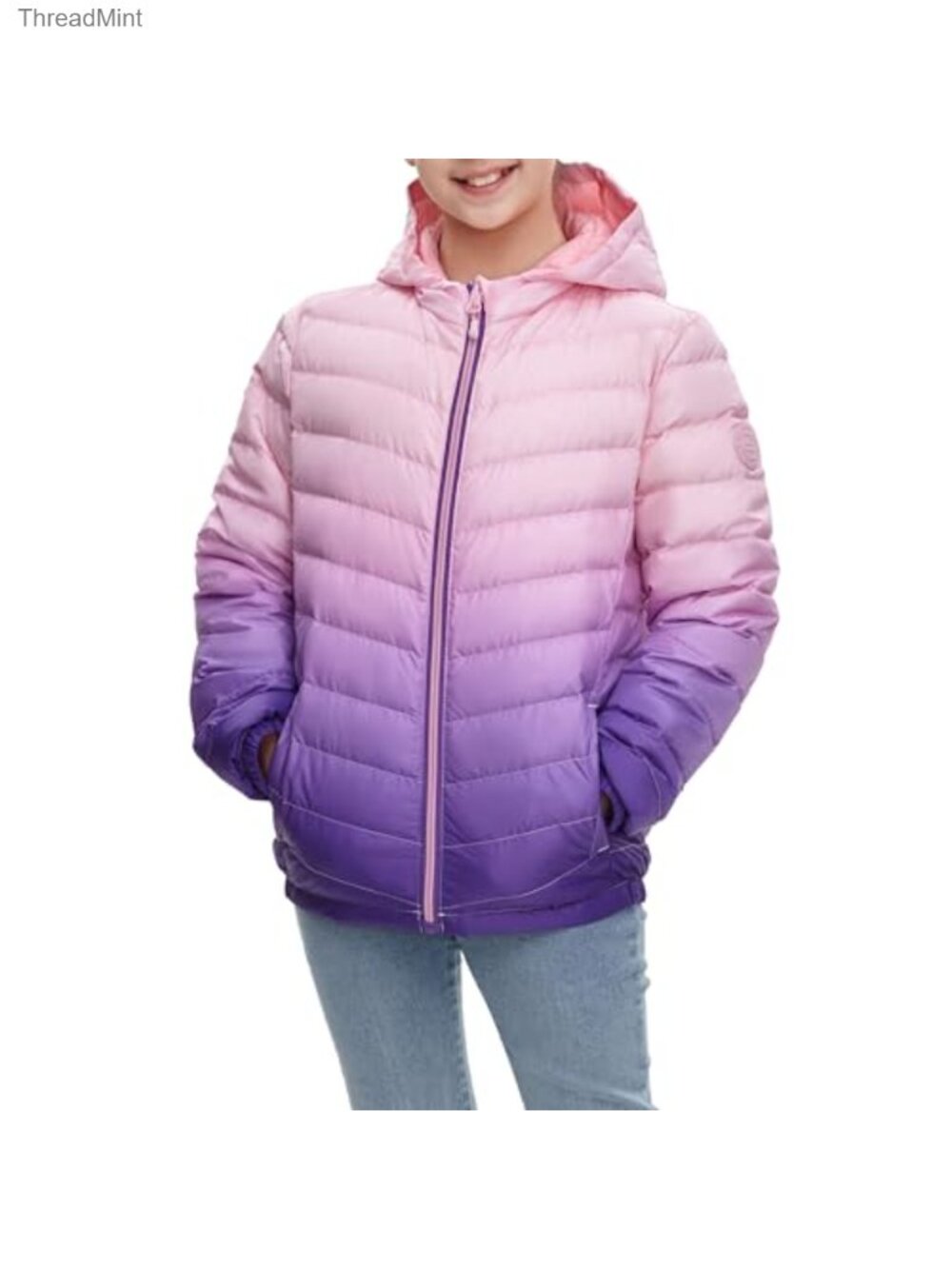 Girls Ultra Lightweight Hooded Packable Puffer Down Jacket